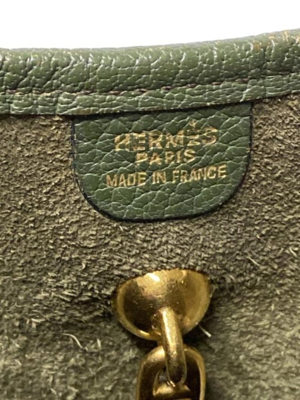 Hermes Shoulder Bag Vespa PM Green Gold - Picture 8 of 15